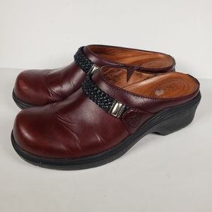 Ariat Slip On Mule Clog Shoes Burgundy Leather